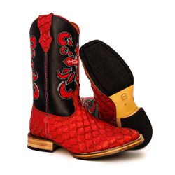Bota Texana Masculina Bico Quadrado Couro Exótico ... - JM Country