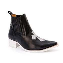 Botina Country Masculina Bico Fino Couro Bovino Le... - JM Country