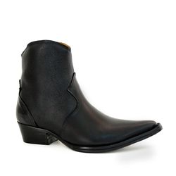 Botina Country Masculina Bico Fino Couro Bovino Le... - JM Country
