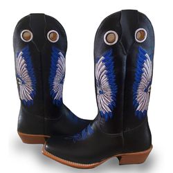 Bota Texana Masculina Couro Legítimo Bovino Látego... - JM Country