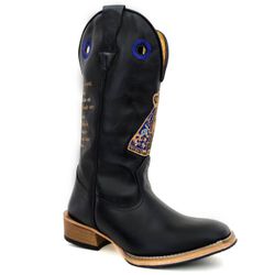 Bota Texana Masculina Couro Legítimo Látego Preto ... - JM Country