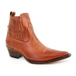 Botina Country Masculina Bico Fino Couro Bovino Lá... - JM Country