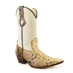 Bota Texana Masculina Bico Fino Couro Exótico Pith... - JM Country