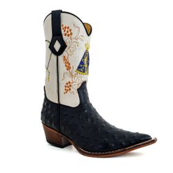 Bota Texana Masculina Bico Fino Couro Bovino Legít... - JM Country