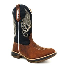 Bota Texana Masculina Bico Quadrado Couro Legítimo... - JM Country