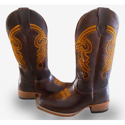 Bota Texana Masculina Couro Legítimo Floater Café ... - JM Country