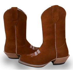 Bota Texana Masculina Couro Legítimo Nobuck Batido... - JM Country