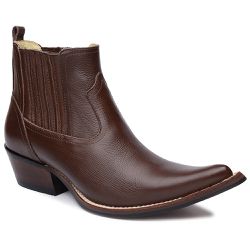 Botina Country Masculina Couro Floater Chocolate -... - JM Country