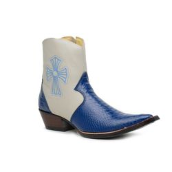 Botina Country Masculina Bico Fino Couro Anaconda ... - JM Country