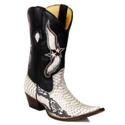 Bota Texana Masculina Bico Fino Couro Anaconda PB ... - JM Country