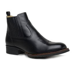 Bota Masculina Cano Curto Bico Redondo Couro Lateg... - JM Country