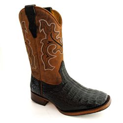 Bota Texana Masculina Bico Quadrado Couro Exótico ... - JM Country