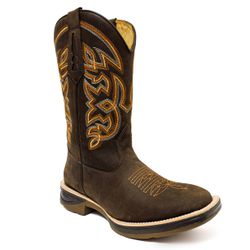 Bota Texana Masculina Couro Legítimo Mustang Café ... - JM Country