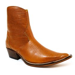 Botina Country Masculina Bico Fino Couro Legítimo ... - JM Country