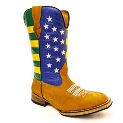 Bota Texana Masculina Bico Quadrado Couro Bovino L... - JM Country