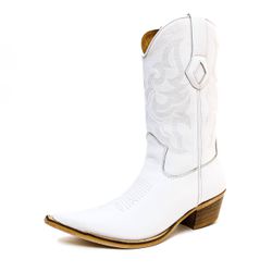 Bota Texana Masculina Bico Fino Couro Bovino Legít... - JM Country