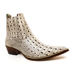 Botina Country Masculina Bico Fino Couro Bovino Le... - JM Country