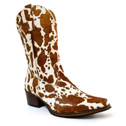 Bota Texana Feminina Cano Médio Couro Legítimo Bov... - JM Country