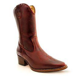 Bota Texana Feminina Cano Médio Couro Legítimo Bov... - JM Country