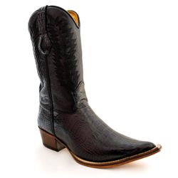 Bota Texana Masculina Bico Fino Couro Bovino Legít... - JM Country