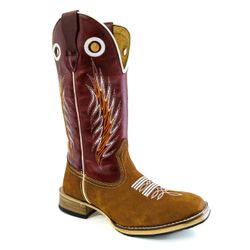 Bota Texana Masculina Couro Legítimo Bovino Nobuck... - JM Country