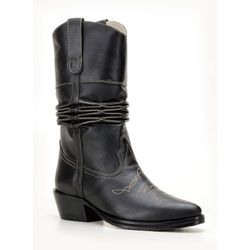 Bota Texana Masculina Sanfonada Couro Látego Preto... - JM Country