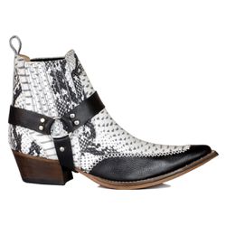 Botina Country Masculina Bico Fino Couro Bovino Le... - JM Country