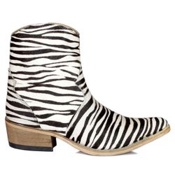 Botina Country Masculina Bico Fino Couro Zebra - 5... - JM Country