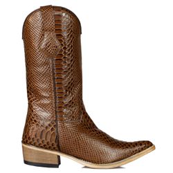 Bota Texana Masculina Bico Fino Couro Anaconda Nes... - JM Country