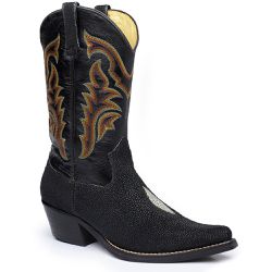 Bota Texana Masculina Bico Fino Couro Exótico Arra... - JM Country