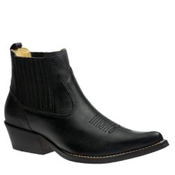 Botina Country Masculina Bico Fino Couro Bovino Le... - JM Country
