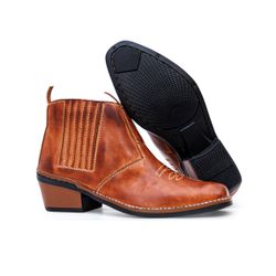  Botina Country Masculina Bico Afinado Couro Legít... - JM Country