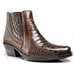 Botina Country Masculina Bico Afinado Couro Jaca C... - JM Country