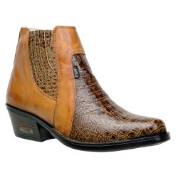 Botina Country Masculina Bico Afinado Couro Floate... - JM Country