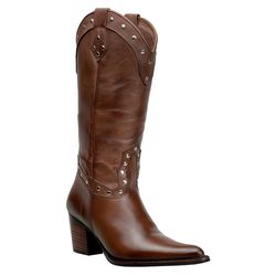 Bota Texana Feminina Bico Fino Couro Legítimo Pinh... - JM Country