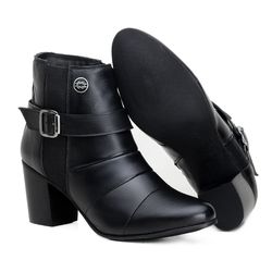 Bota Country Feminina Cano Curto Salto Alto Couro ... - JM Country