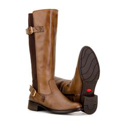  Bota Montaria Feminina Couro Legítimo Soft Pinhão... - JM Country