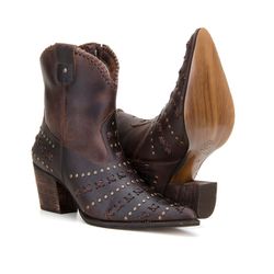 Bota Country Feminina Cano Curto Detalhe em Trisse... - JM Country
