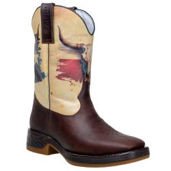 Bota Texana Masculina Bico Quadrado Couro Legítimo... - JM Country