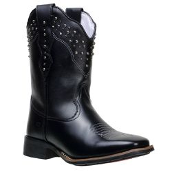 Bota Texana Feminina Country Bico Quadrado Couro L... - JM Country