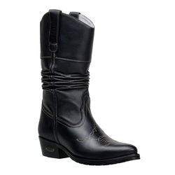 Bota Texana Masculina Sanfonada Couro Látego Preto... - JM Country