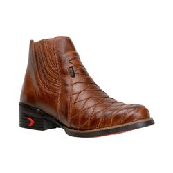 Botina Masculina Couro Legítimo Floater Pinhão / E... - JM Country