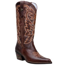 Bota Texana Feminina Bico Fino Couro Legítimo Fóss... - JM Country