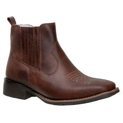 Botina Feminina Country Bico Quadrado Couro Legíti... - JM Country