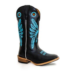 Bota Texana Masculina Bico Quadrado Couro Legítimo... - JM Country