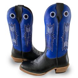 Bota Texana Carrapeta Couro Mustang Preto - 20922 - JM Country