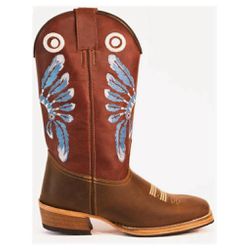 Bota Texana Masculina Bico Quadrado Couro Legítimo... - JM Country
