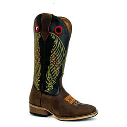Bota Texana Masculina Bico Quadrado Couro Legítimo... - JM Country