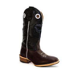 Bota Texana Masculina Couro Legítimo Mustang Choco... - JM Country