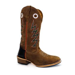 Bota Texana Masculina Couro Legítimo Látego Preto ... - JM Country